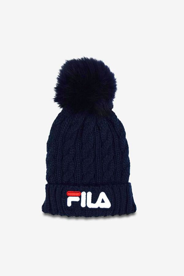 Fila Čiapky Beanie Námornícka Modrá - Cable Knit Pom Pom Vypredaj - Slovakia 97650-ZSVC